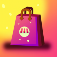 A shopping bag with store icon, no background